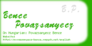 bence povazsanyecz business card